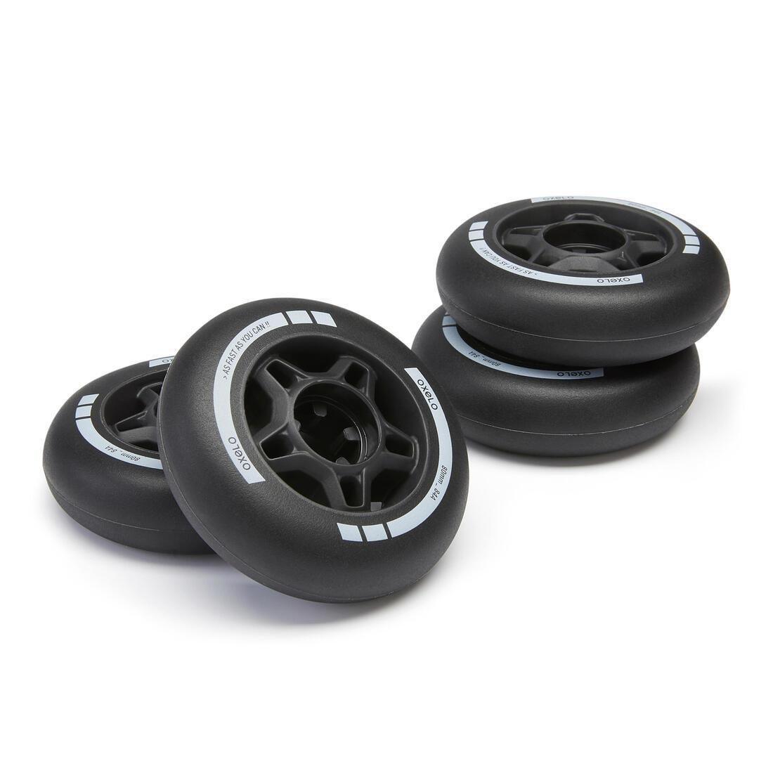Pack of 4 Inline Skate Wheels, No Color, large image number 6
