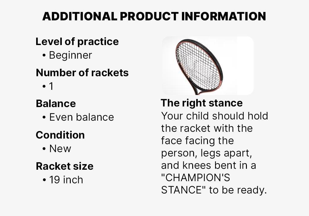 Kids 21 Tennis Racket Tr130, No Color, large image number 16