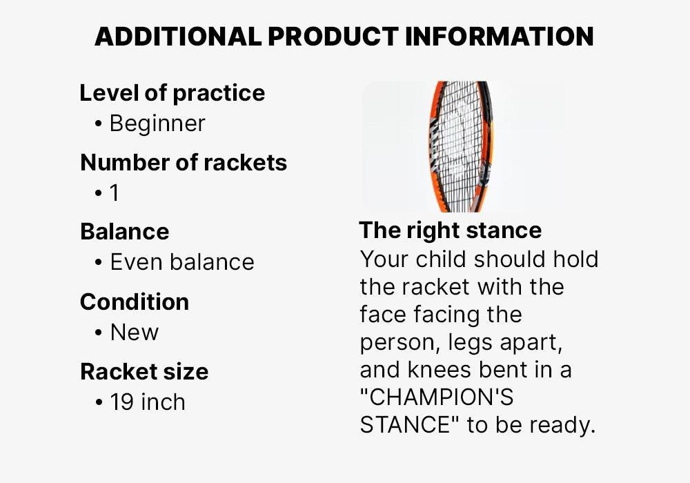 FLUO ORANGE Kids' 21 Tennis Racket Easy, No Color, large image number 9