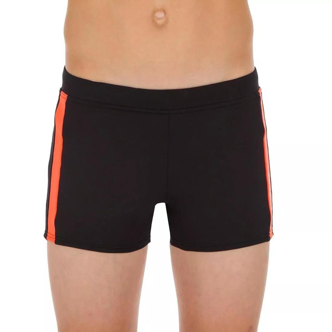 Kids Boys Yoke Swim Shorts, Black, No Color, large image number 1