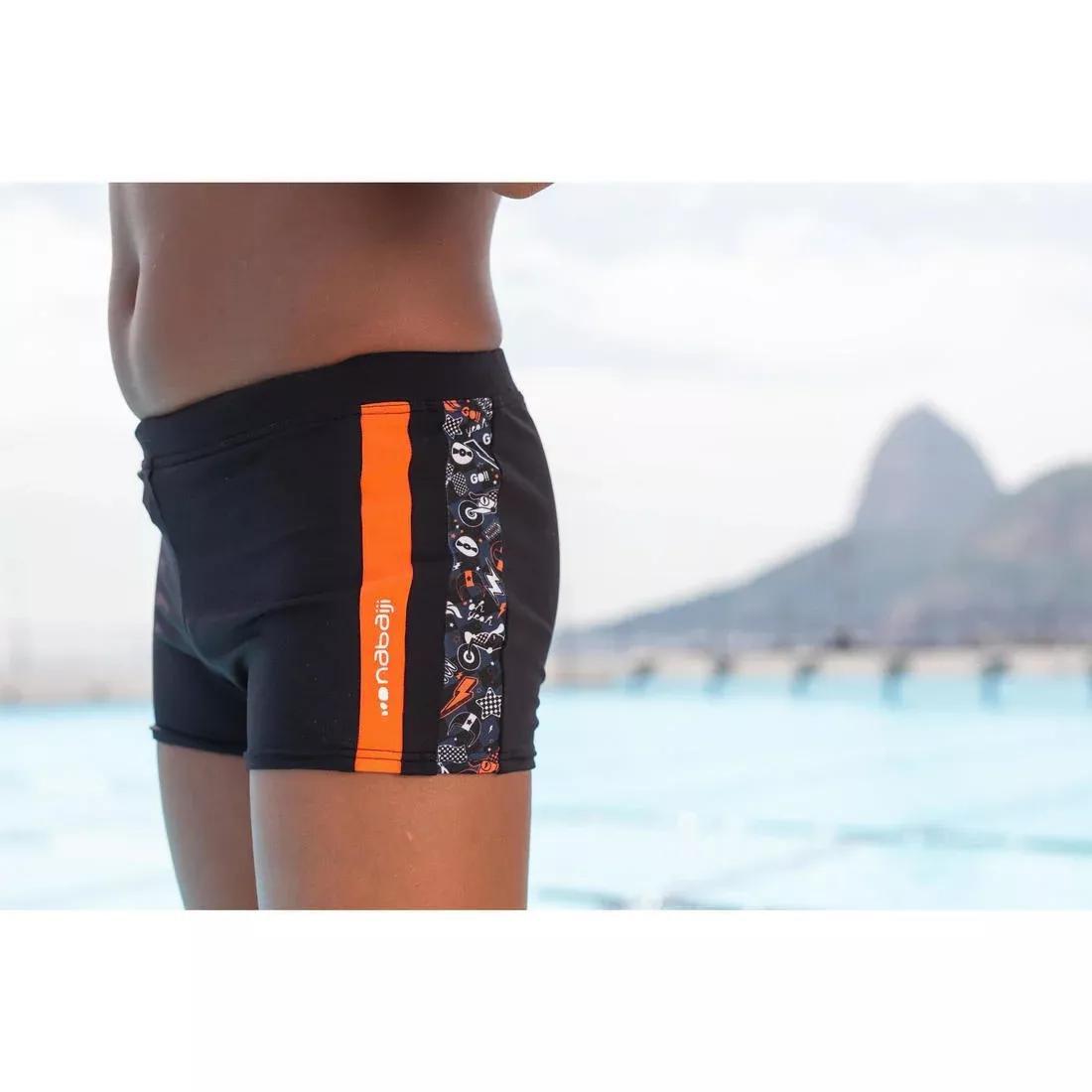 Kids Boys Yoke Swim Shorts, Black, No Color, large image number 7