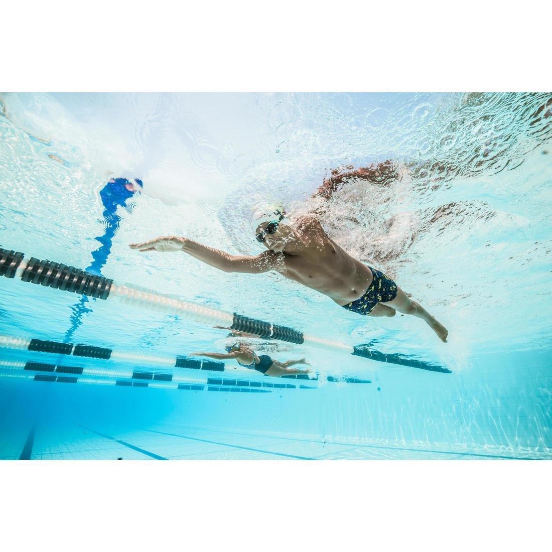 500 Fit Adibo Boy's Swimming Boxer Shorts, Fluo Yellow, No Color, large image number 4