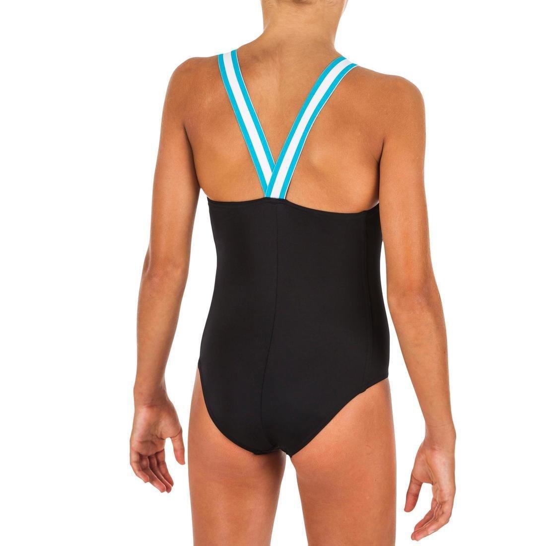 Kids Girls 1-Piece Swimsuit - Vega Nbji, Black, , large image number 1