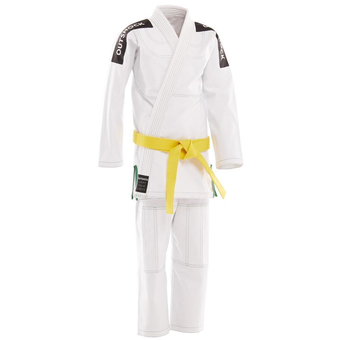 Kids Unisex Brazilian Jiu-Jitsu Uniform - 500, White, No Color, medium