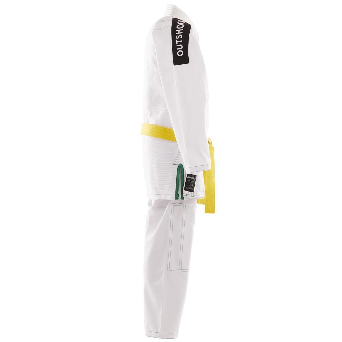 Kids Unisex Brazilian Jiu-Jitsu Uniform - 500, White, No Color, large image number 9