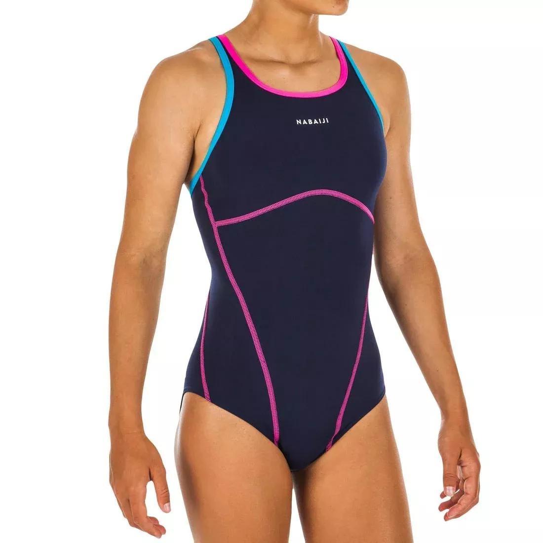 NABAIJI Womens One-Piece Chlorine Resistant Swimsuit Kamiye, Black