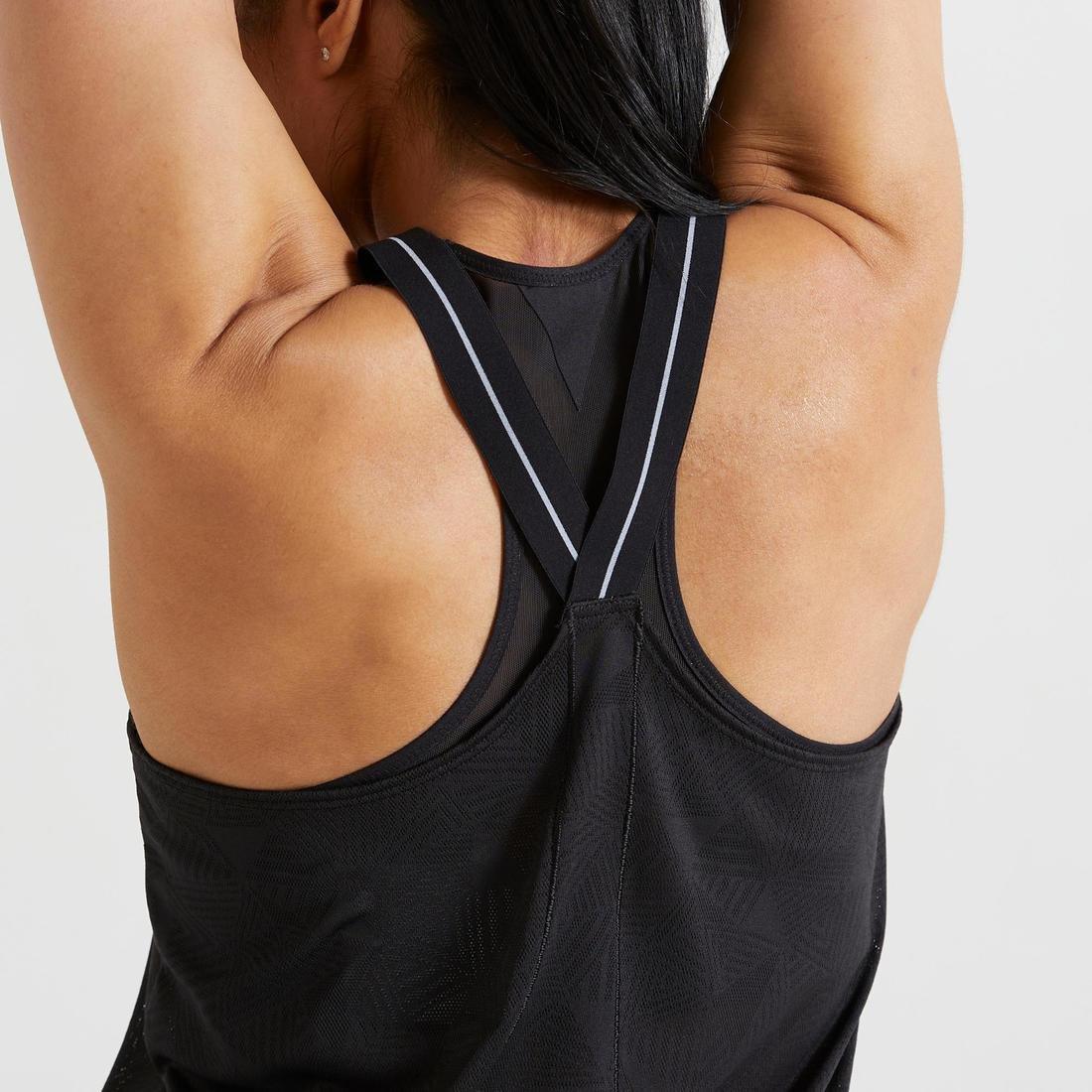 Thin Straps Fitness Tank Top, Black, No Color, large image number 3