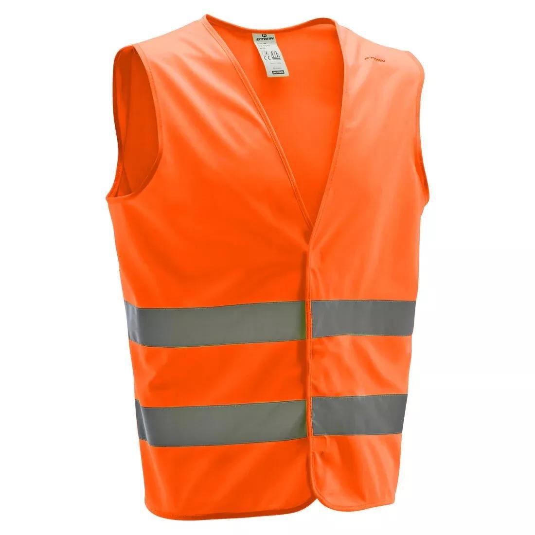 500 Adult Hi-Vis Cycling Gillet - En1150, Orange, No Color, large image number 12