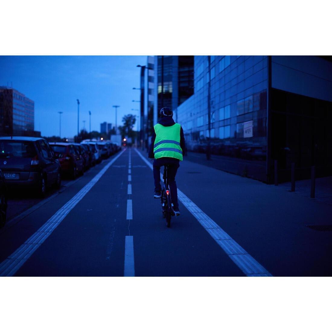 500 Adult Hi-Vis Cycling Gillet - En1150, Fluo Yellow, No Color, large image number 5