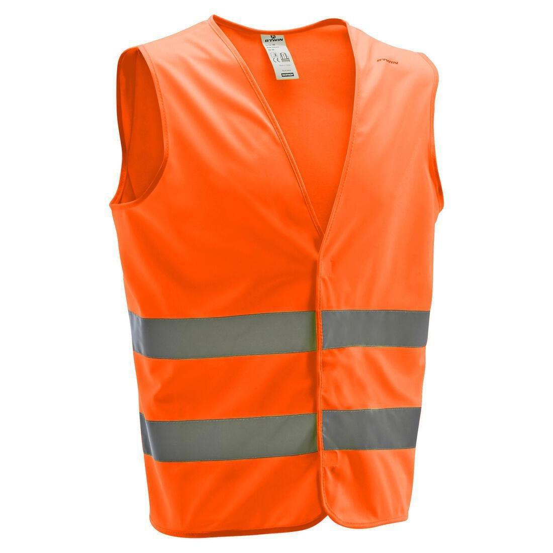 500 Adult Hi-Vis Cycling Gillet - En1150, Fluo Yellow, No Color, large image number 6