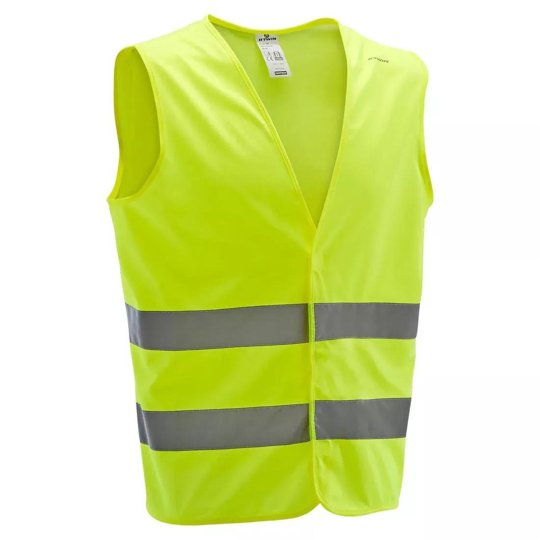 500 Adult Hi-Vis Cycling Gillet - En1150, Fluo Yellow, No Color, large image number 7