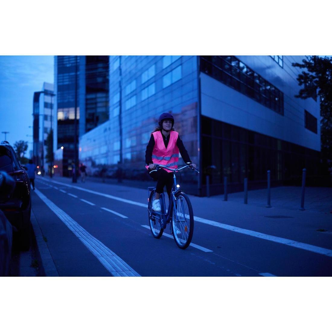 500 Adult Hi-Vis Cycling Gillet - En1150, Fluo Yellow, No Color, large image number 14