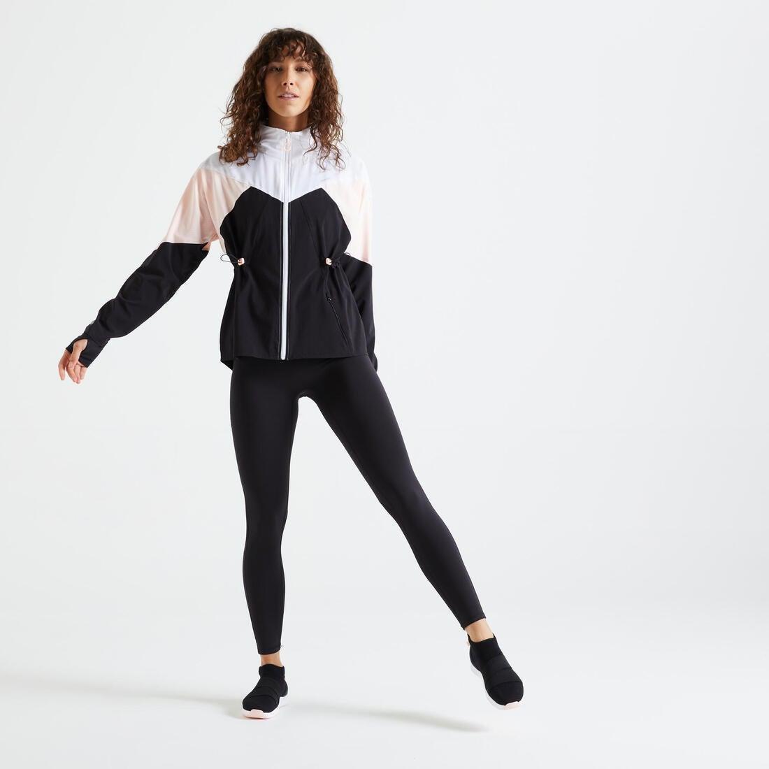 Loose Hooded Fitness Jacket, Black, , large image number 1