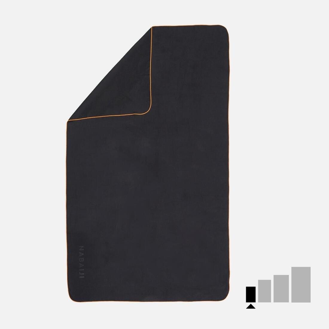 Swimming Microfibre Towel, Black, No Color, large image number 3
