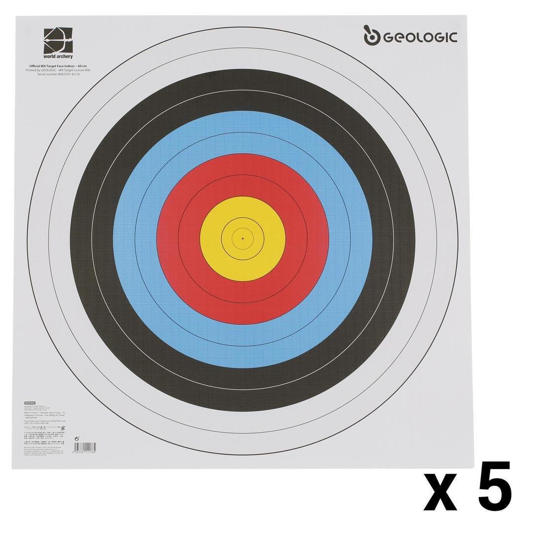 5 Archery Target Faces 60X60, Multicolour, , large image number 1