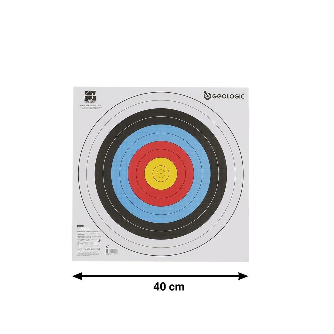 5 Archery Target Faces - 40X40 cm, Multicolour, 5401_000, large image number 1