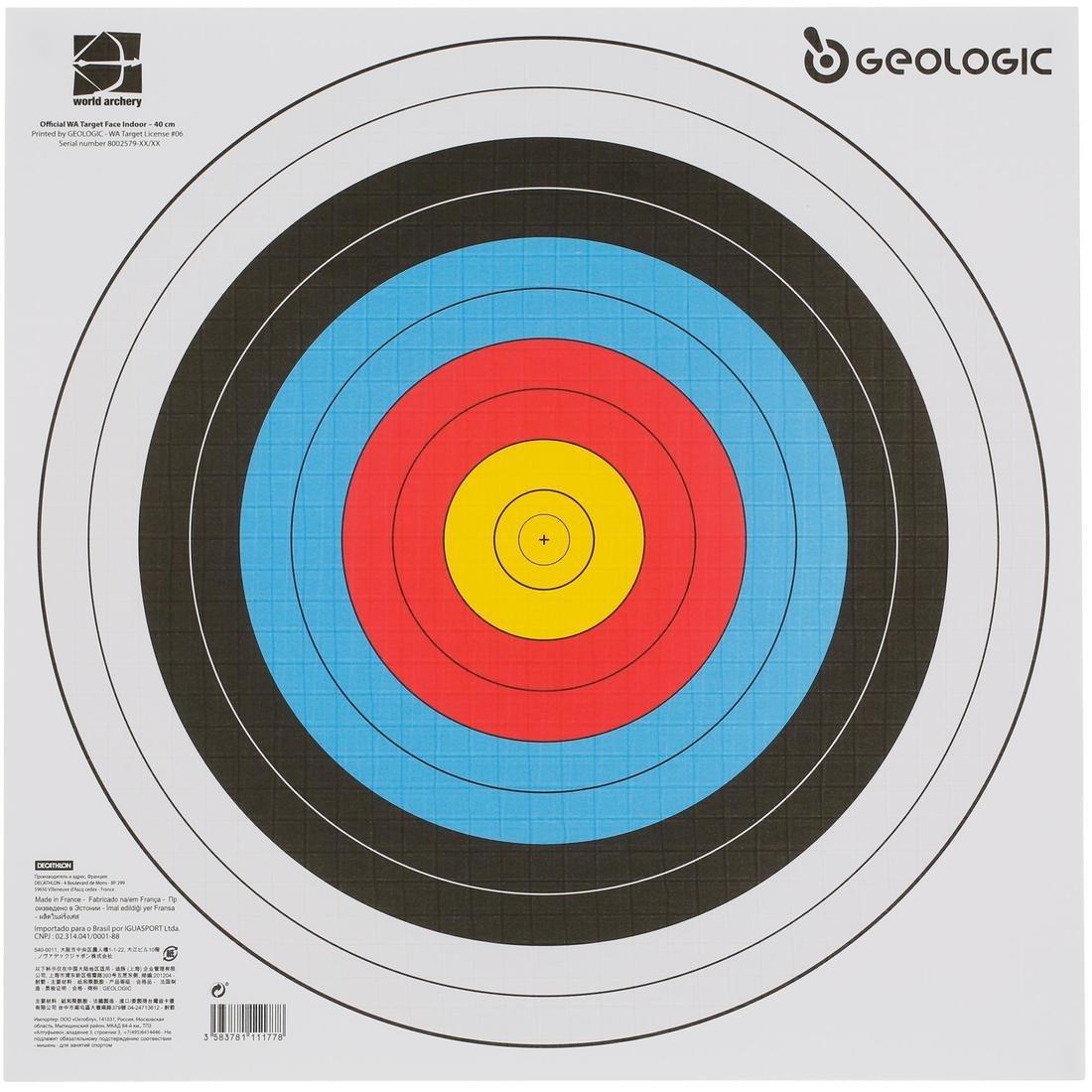 5 Archery Target Faces - 40X40 cm, Multicolour, 5401_000, large image number 4