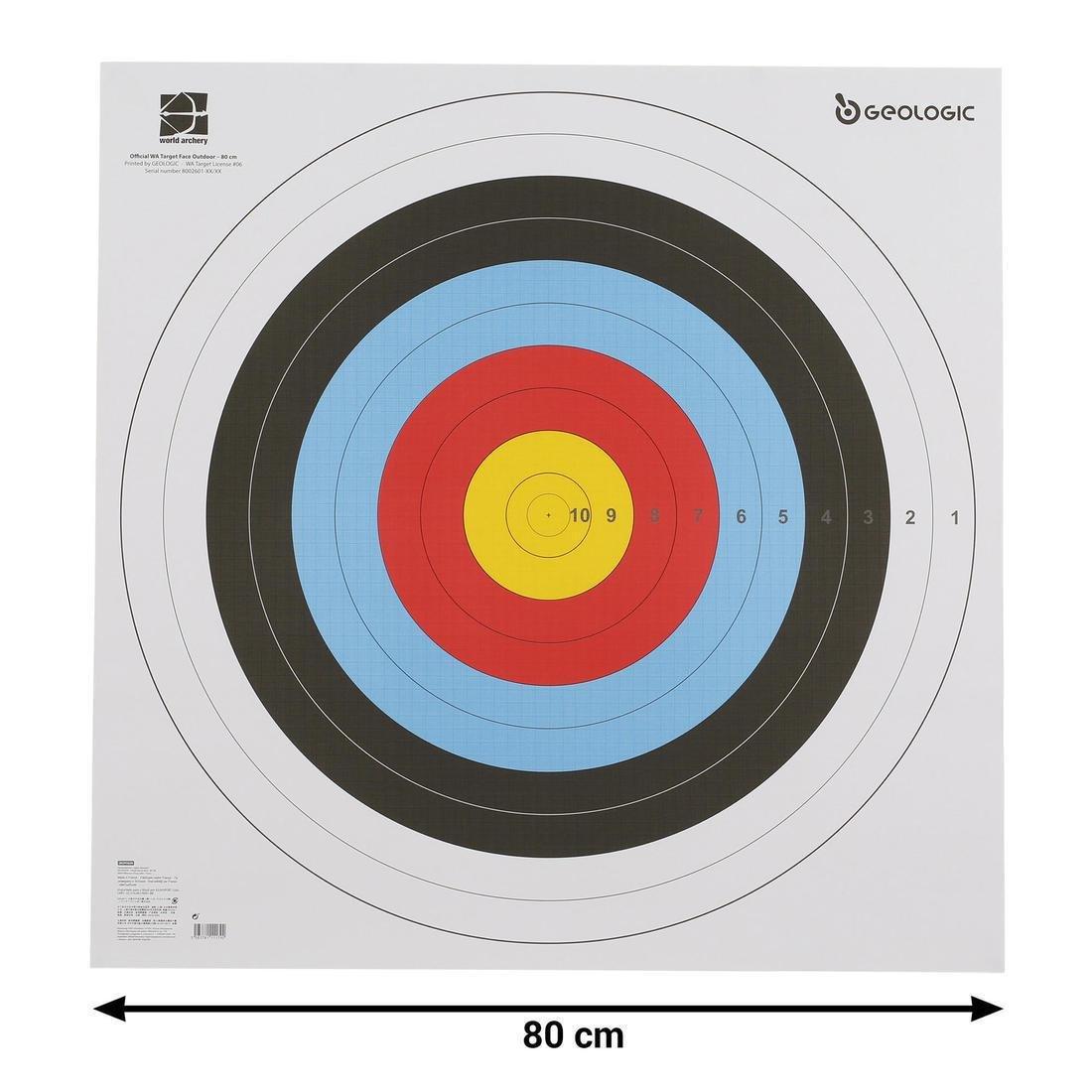 Archery Target Faces 80X80 Cm, White, No Color, large image number 1