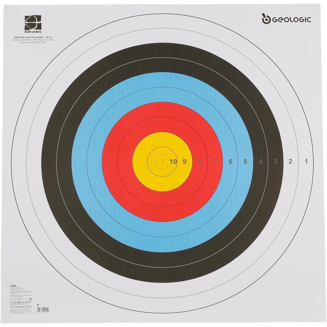 Archery Target Faces 80X80 Cm, White, No Color, large image number 4