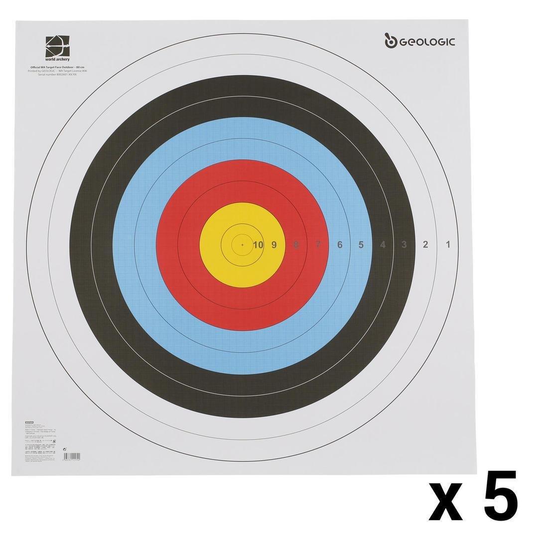 Archery Target Faces 80X80 Cm, White, No Color, large image number 6