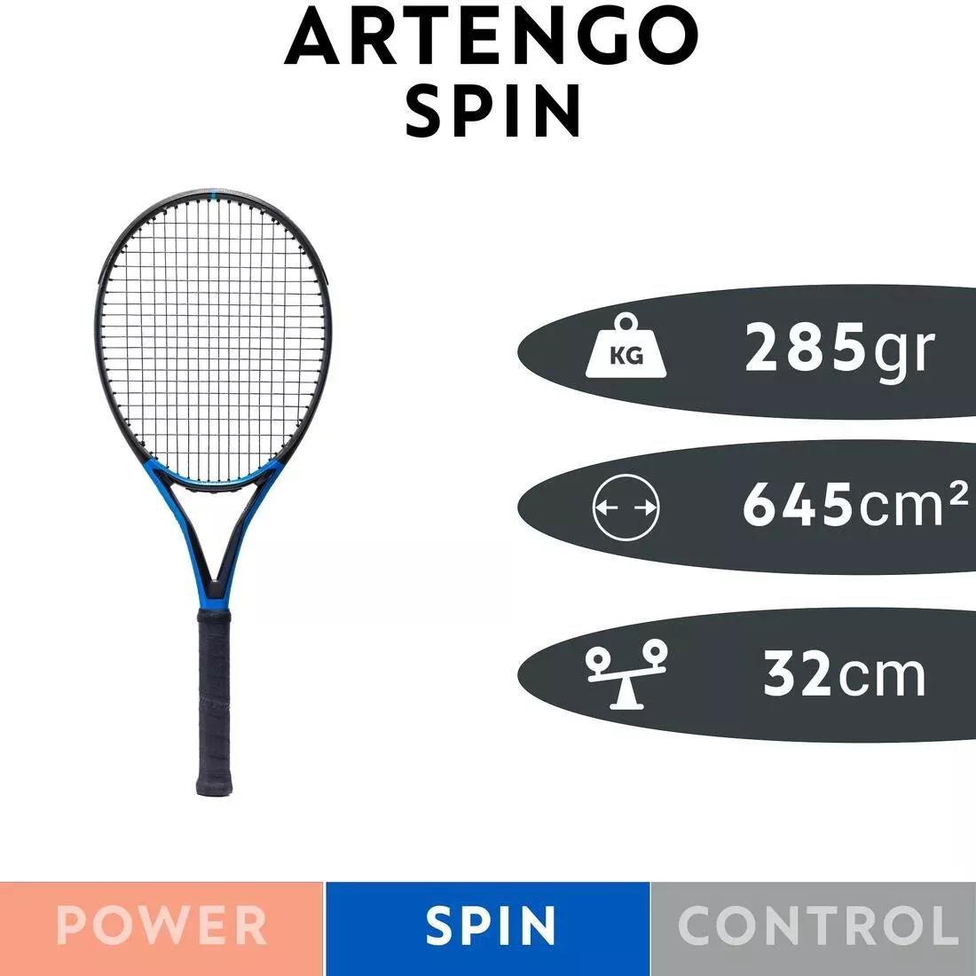 BLACK AND BLUE Adult Tennis Racket - Artengo TR930 Spin Black Blue 285g, No Color, large image number 1