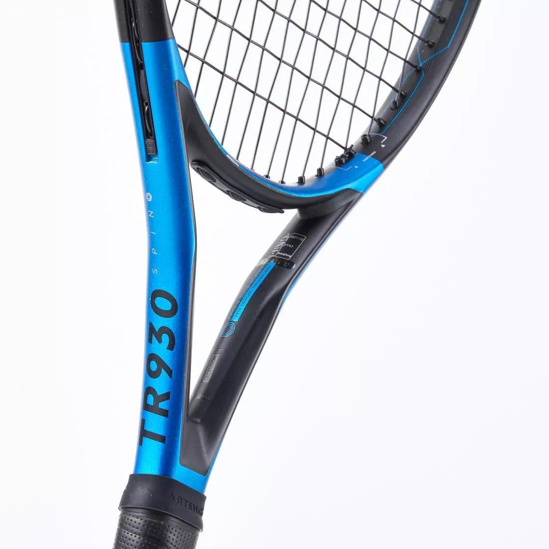 BLACK AND BLUE Adult Tennis Racket - Artengo TR930 Spin Black Blue 285g, No Color, large image number 4