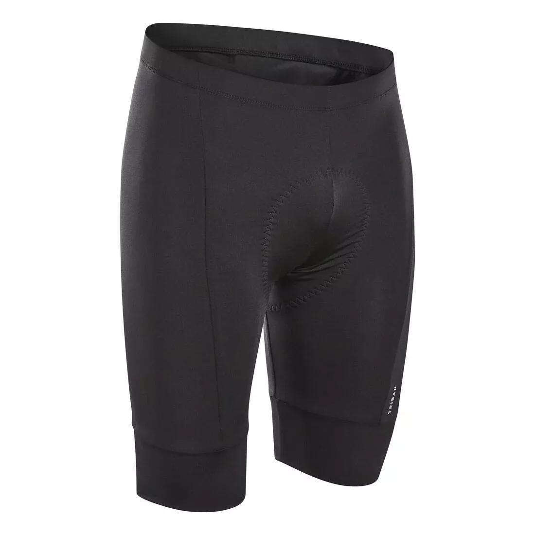 Essential Men's Road Cycling Bibless Shorts, Black, No Color, medium