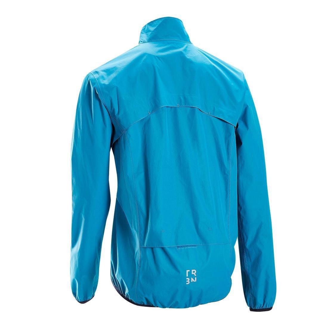 Rc100Mens Waterproof Cycling Jacket, Teal Blue, , large image number 1