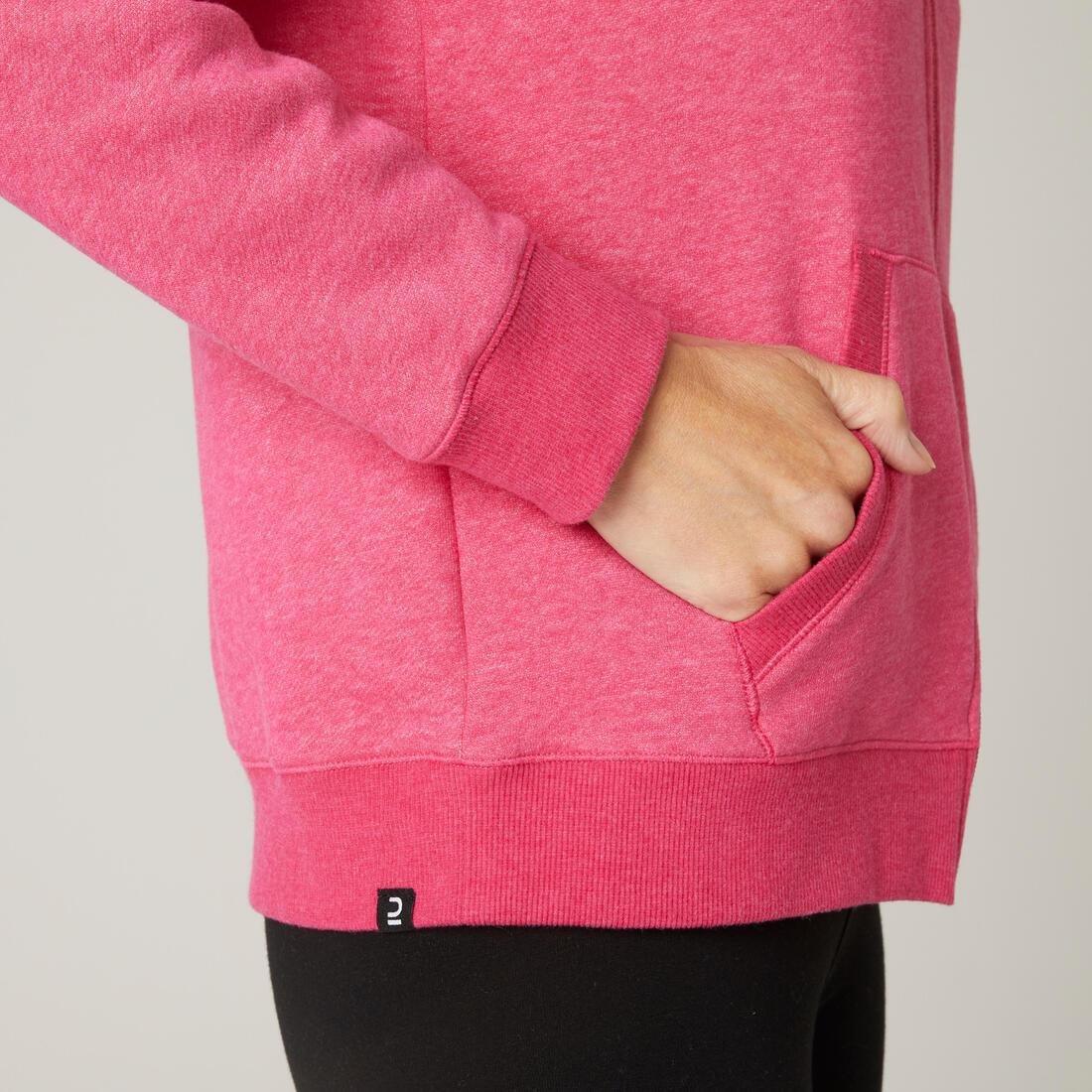 Women Warm Zipper Fitness Hoodie, Black, , large image number 6