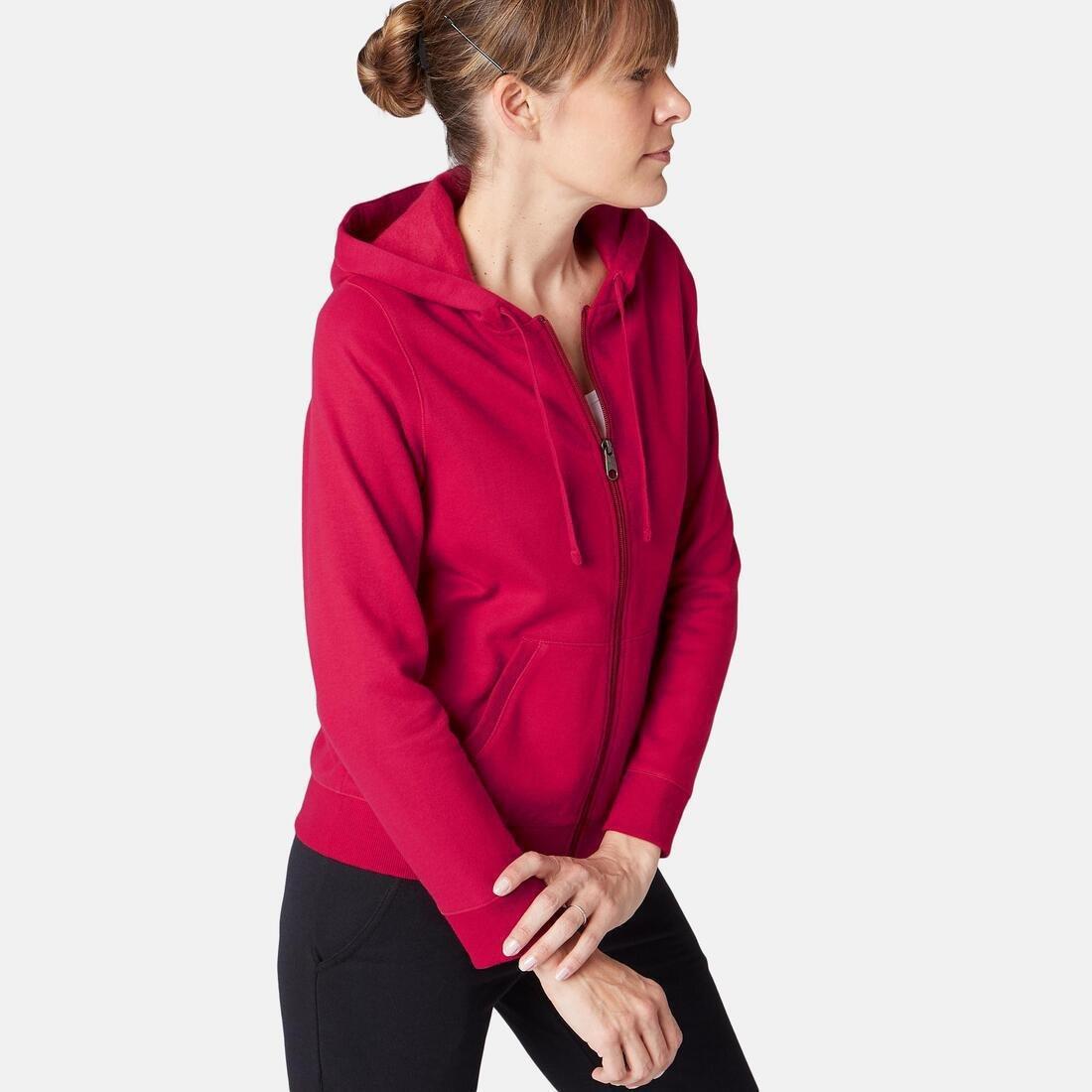 Women Warm Zipper Fitness Hoodie, Black, , large image number 8