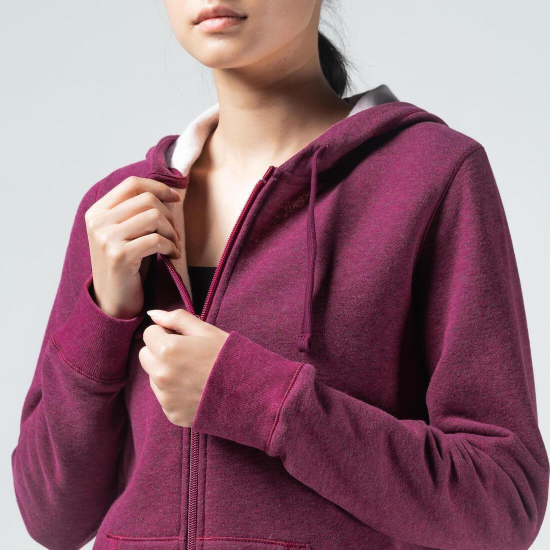 Women Warm Zipper Fitness Hoodie, Black, , large image number 13