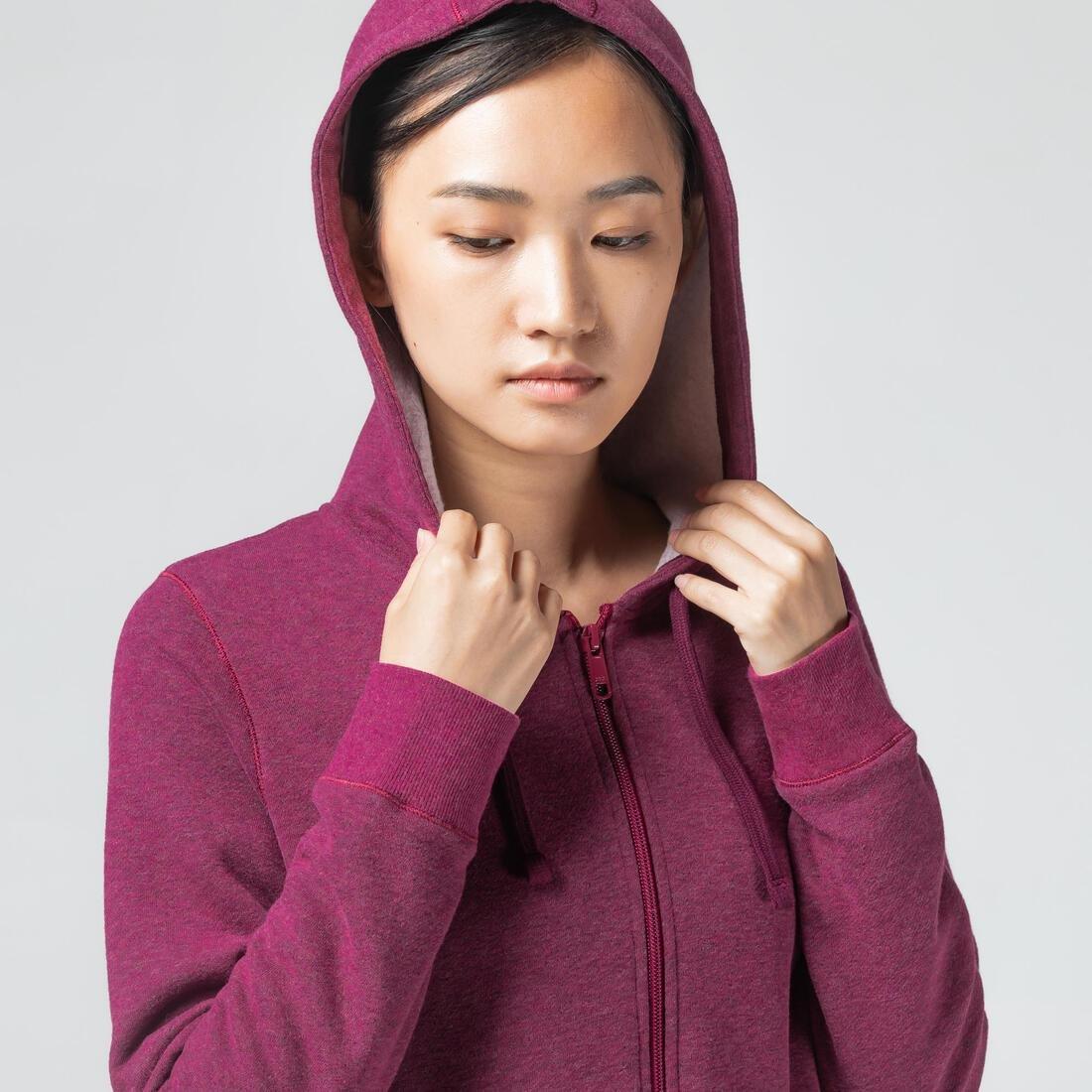Women Warm Zipper Fitness Hoodie, Black, , large image number 14