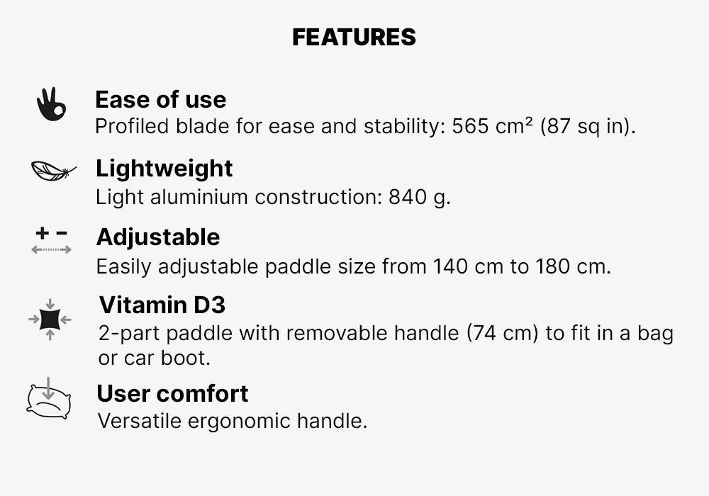 2-Part Sup Paddle 100 Collapsible Adjustable 140-1Builds, Glacier Blue, No Color, medium
