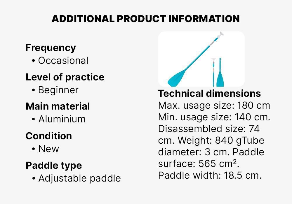 2-Part Sup Paddle 100 Collapsible Adjustable 140-1Builds, Glacier Blue, No Color, large image number 16