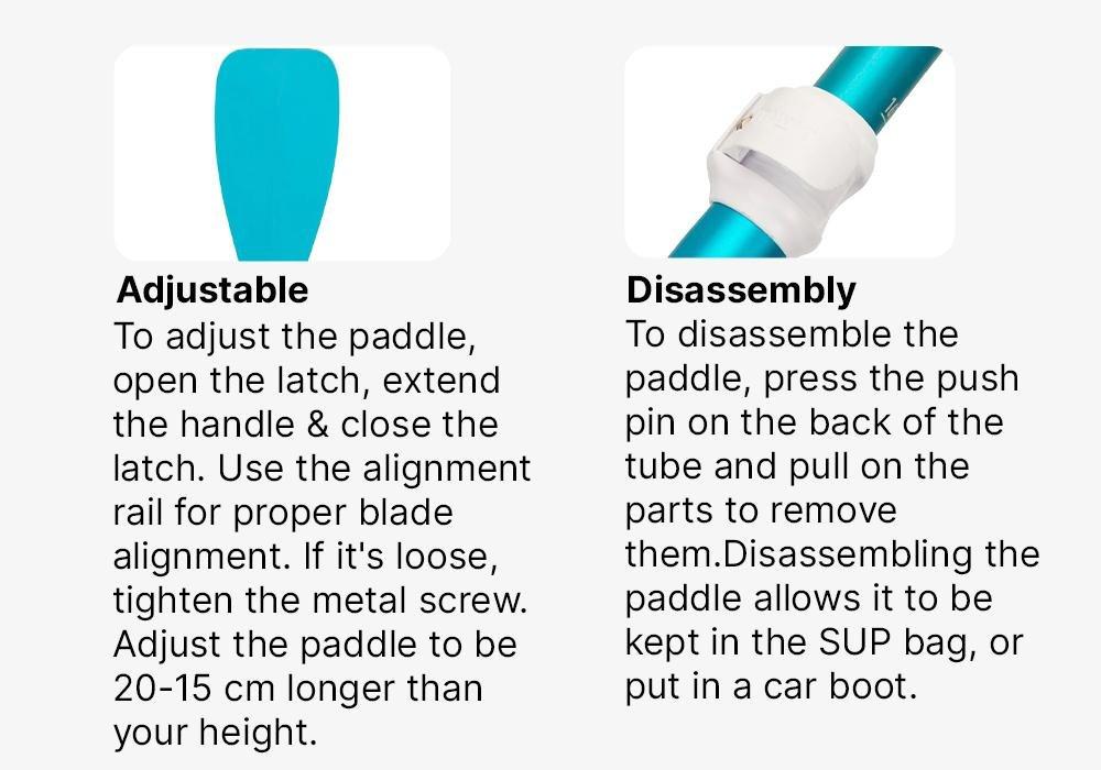 2-Part Sup Paddle 100 Collapsible Adjustable 140-1Builds, Glacier Blue, No Color, medium