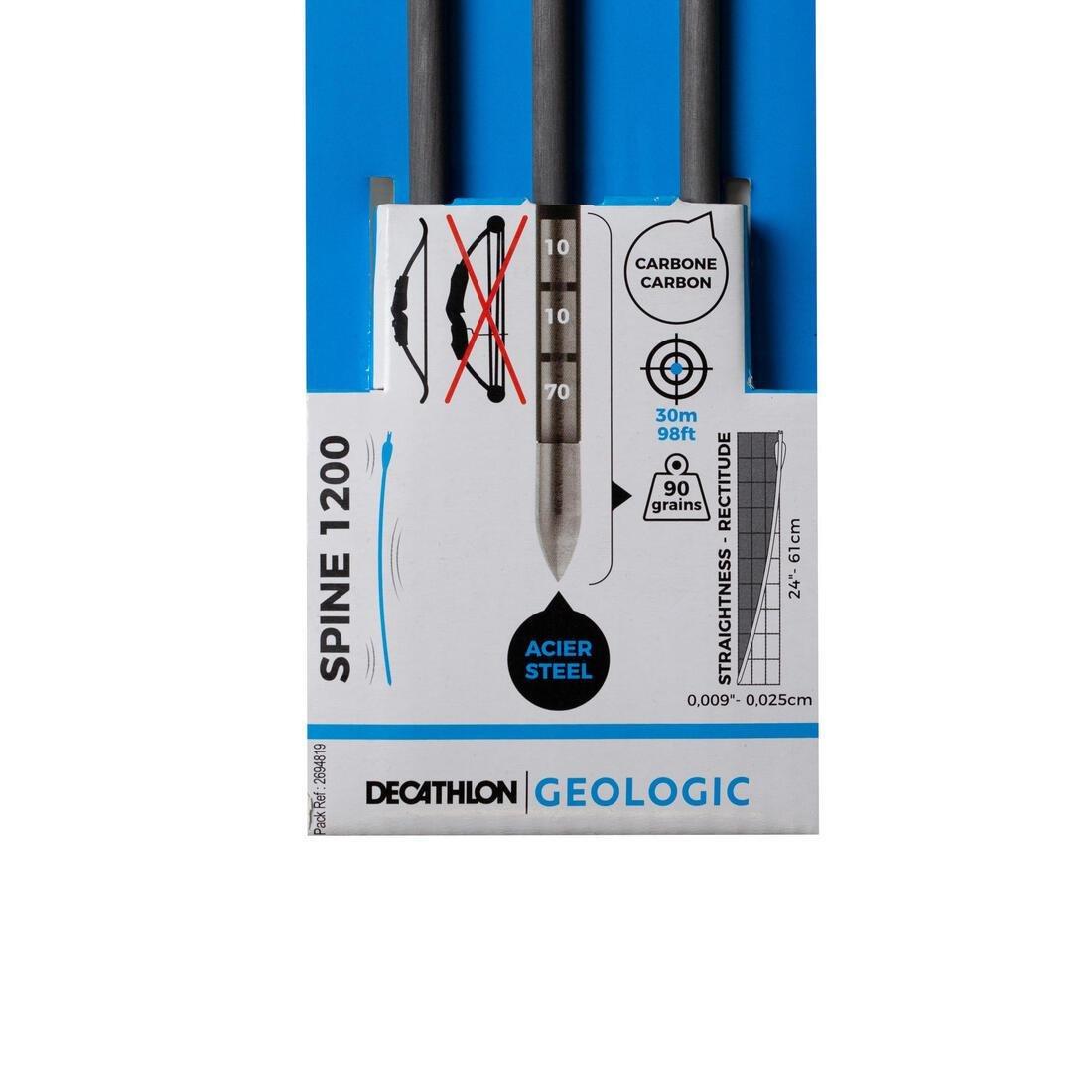 Carbon Archery Arrows for Recurve Bow - Tri-Pack Club 500, Blue, No Color, large image number 4