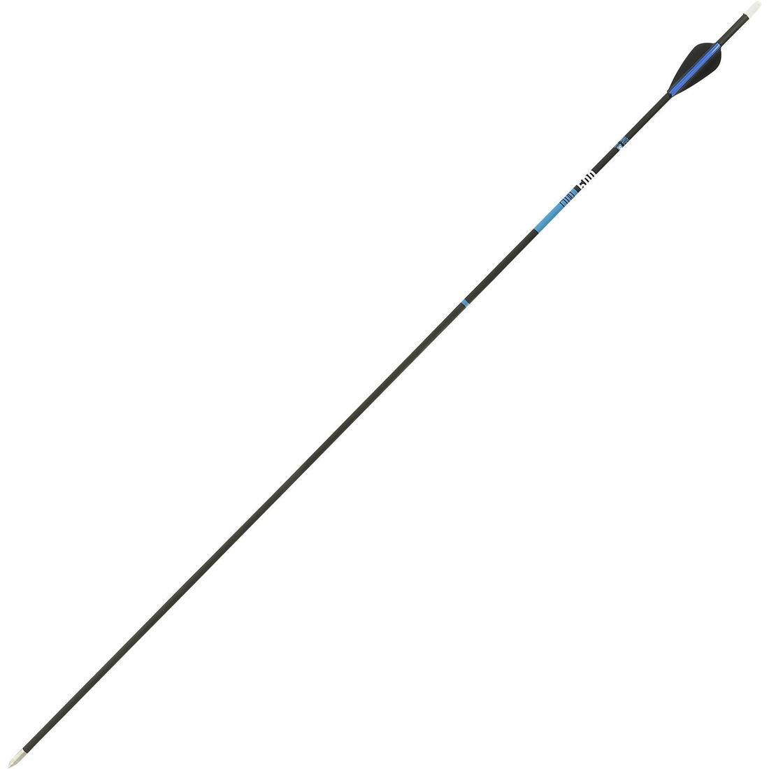 Carbon Archery Arrows for Recurve Bow - Tri-Pack Club 500, Blue, No Color, large image number 12