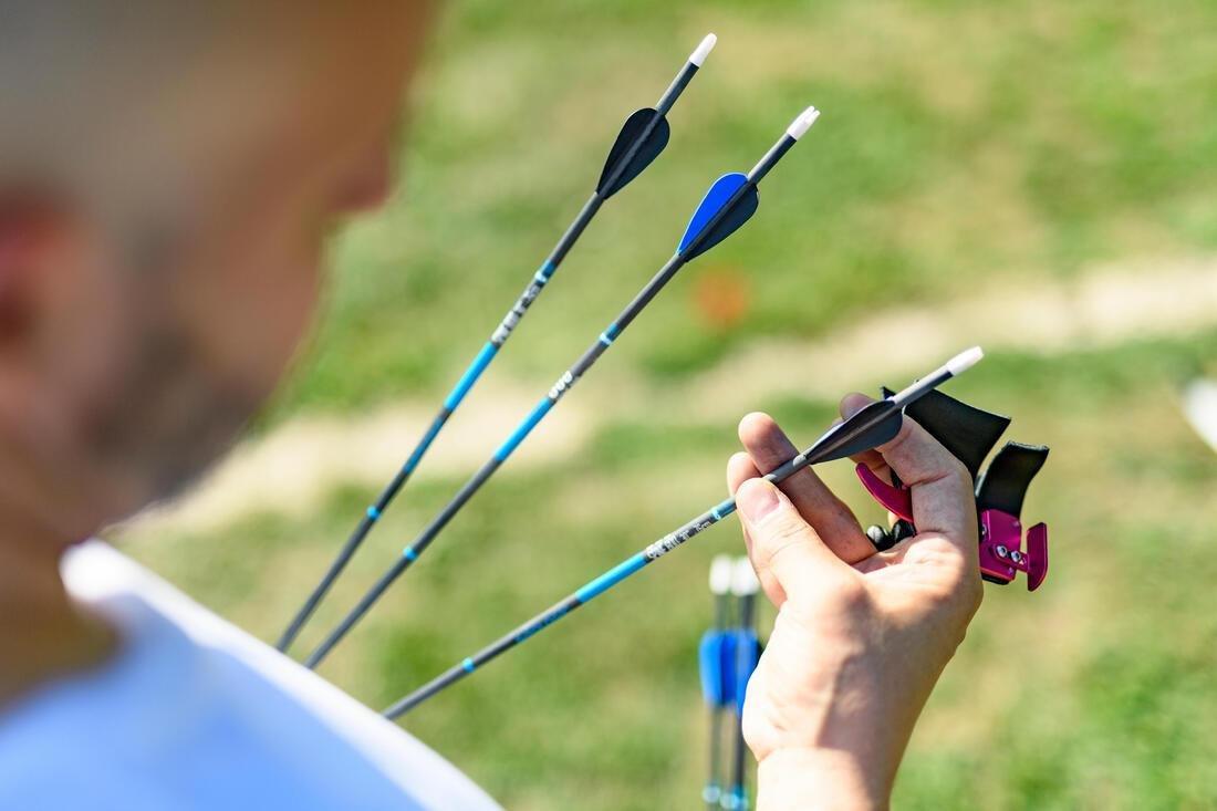 Carbon Archery Arrows for Recurve Bow - Tri-Pack Club 500, Blue, No Color, large image number 13