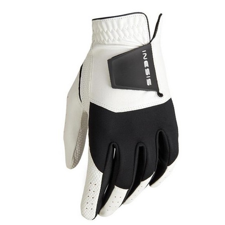 INESIS - MEN'S GOLF GLOVE RIGHT HANDED - 100 WHITE AND BLACK, Snow white