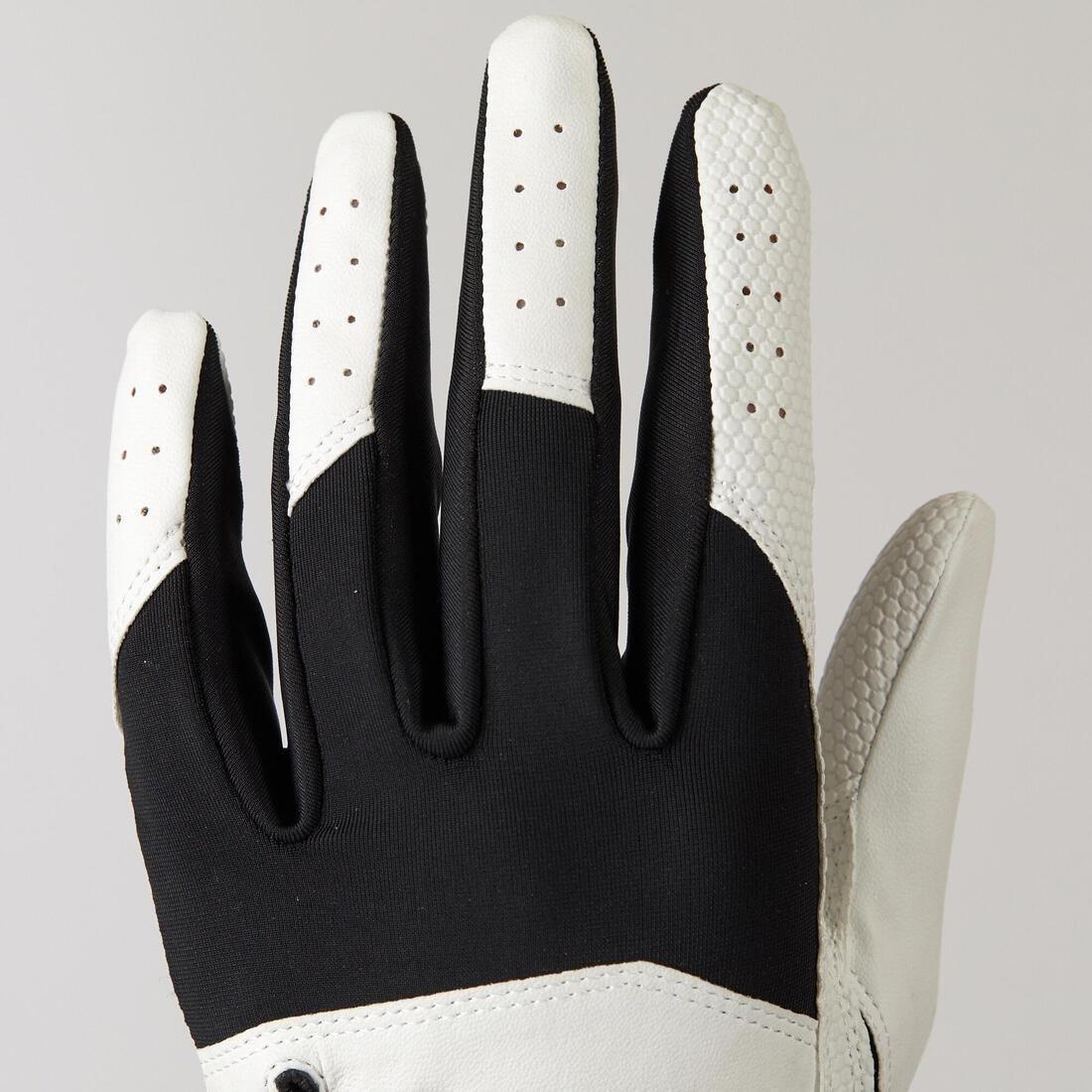 INESIS - Men's golf right-handed glove - 100 white and black, snow white