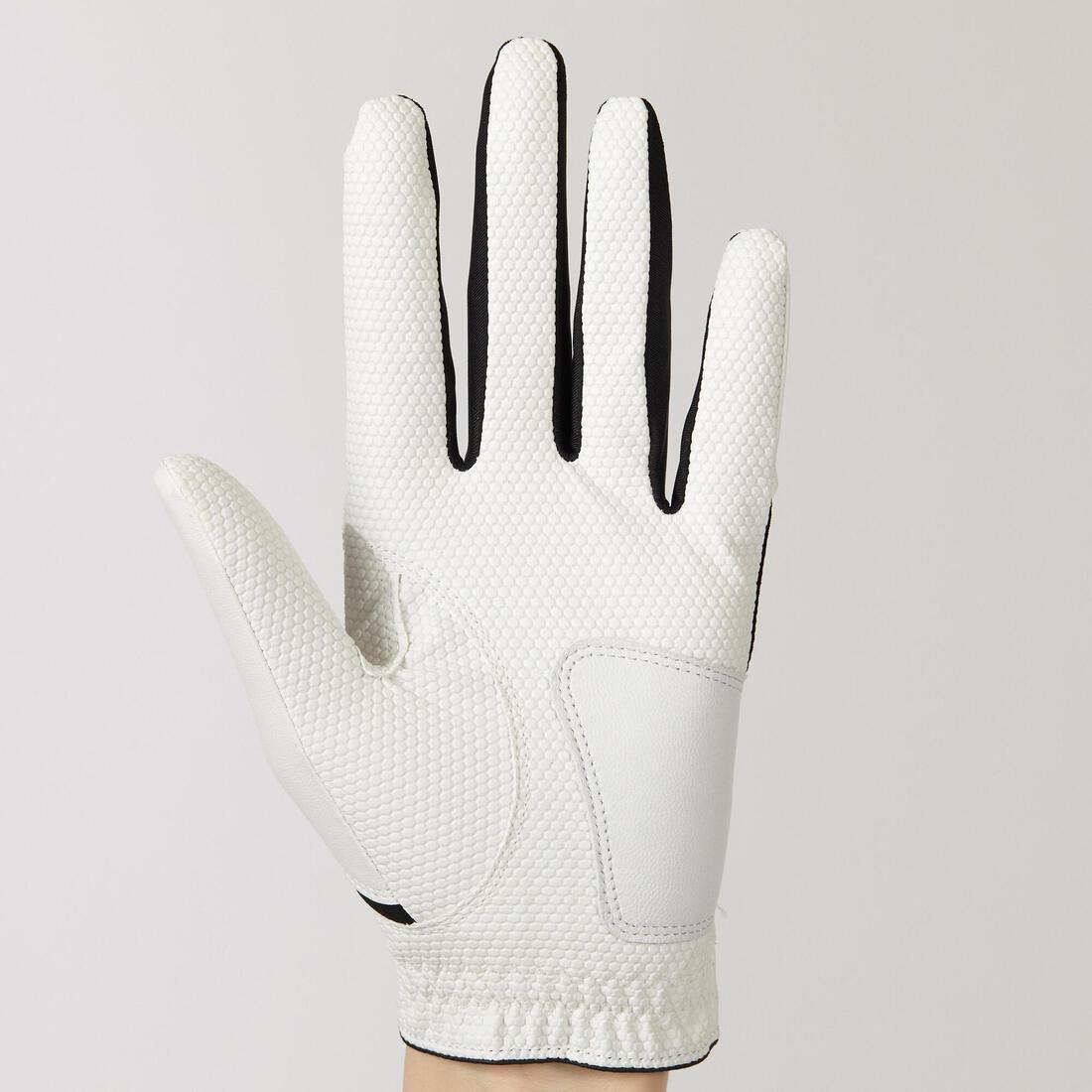 INESIS - Men's golf right-handed glove - 100 white and black, snow white