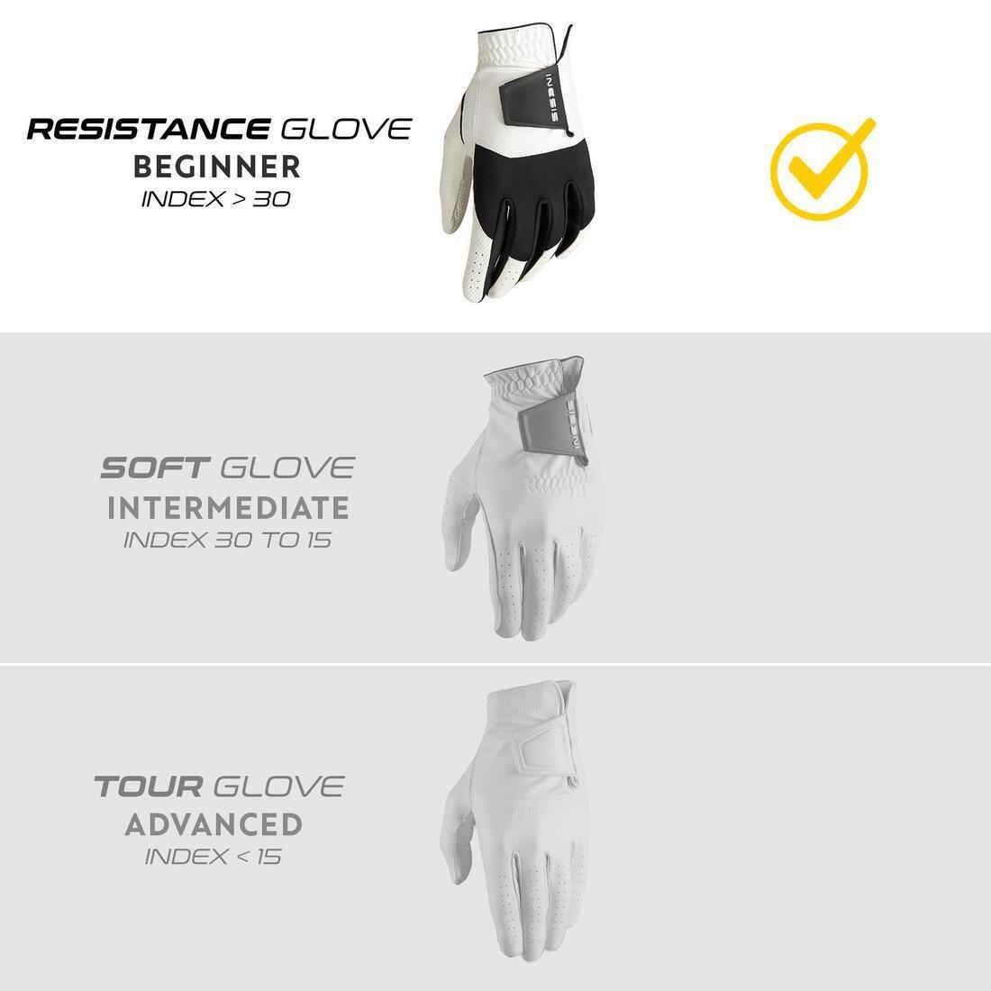 ULTRA WHITE Men's golf glove right handed, 100 white & black, , large image number 4