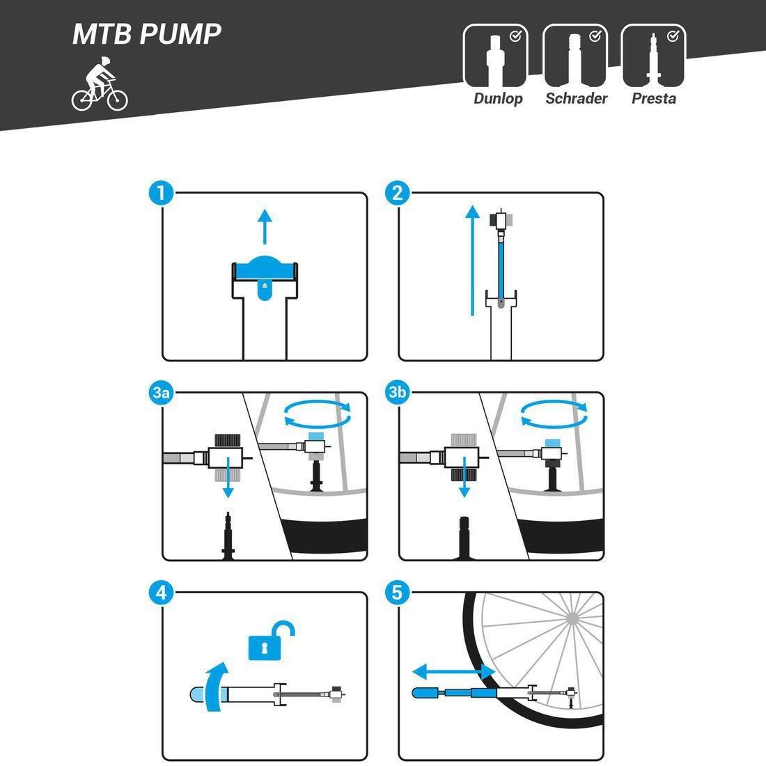 Mountain Bike Hand Pump, Black, No Color, large image number 4
