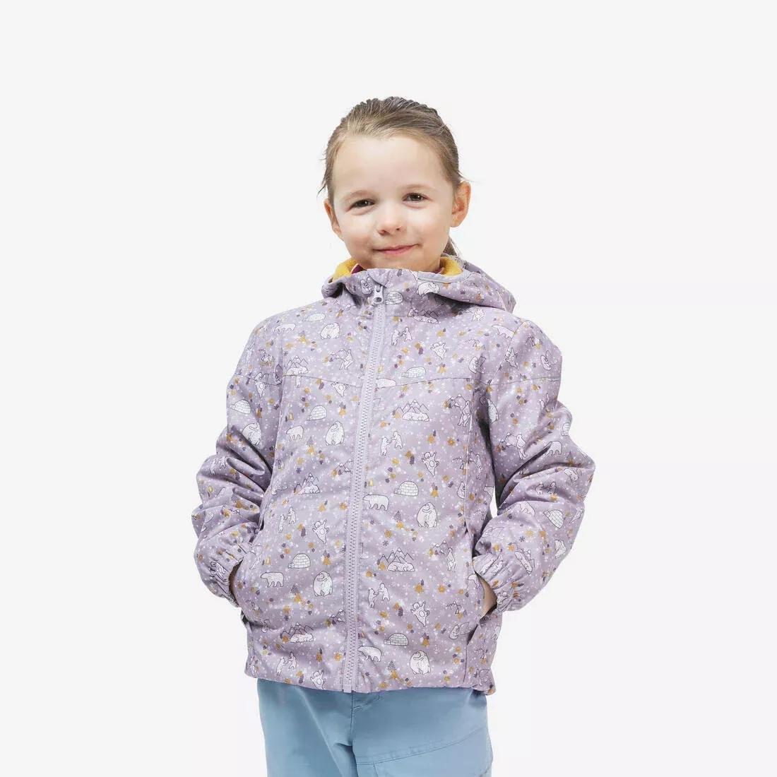 Kids Unisex Waterproof Winter Hiking Jacket - SH100 - Age 2-6, Mauve, No Color, medium