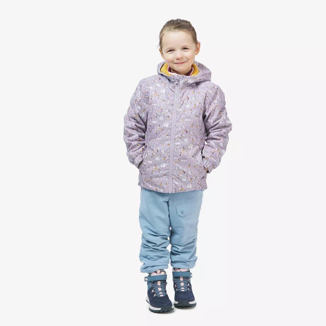 Kids Unisex Waterproof Winter Hiking Jacket - SH100 - Age 2-6, Mauve, No Color, medium