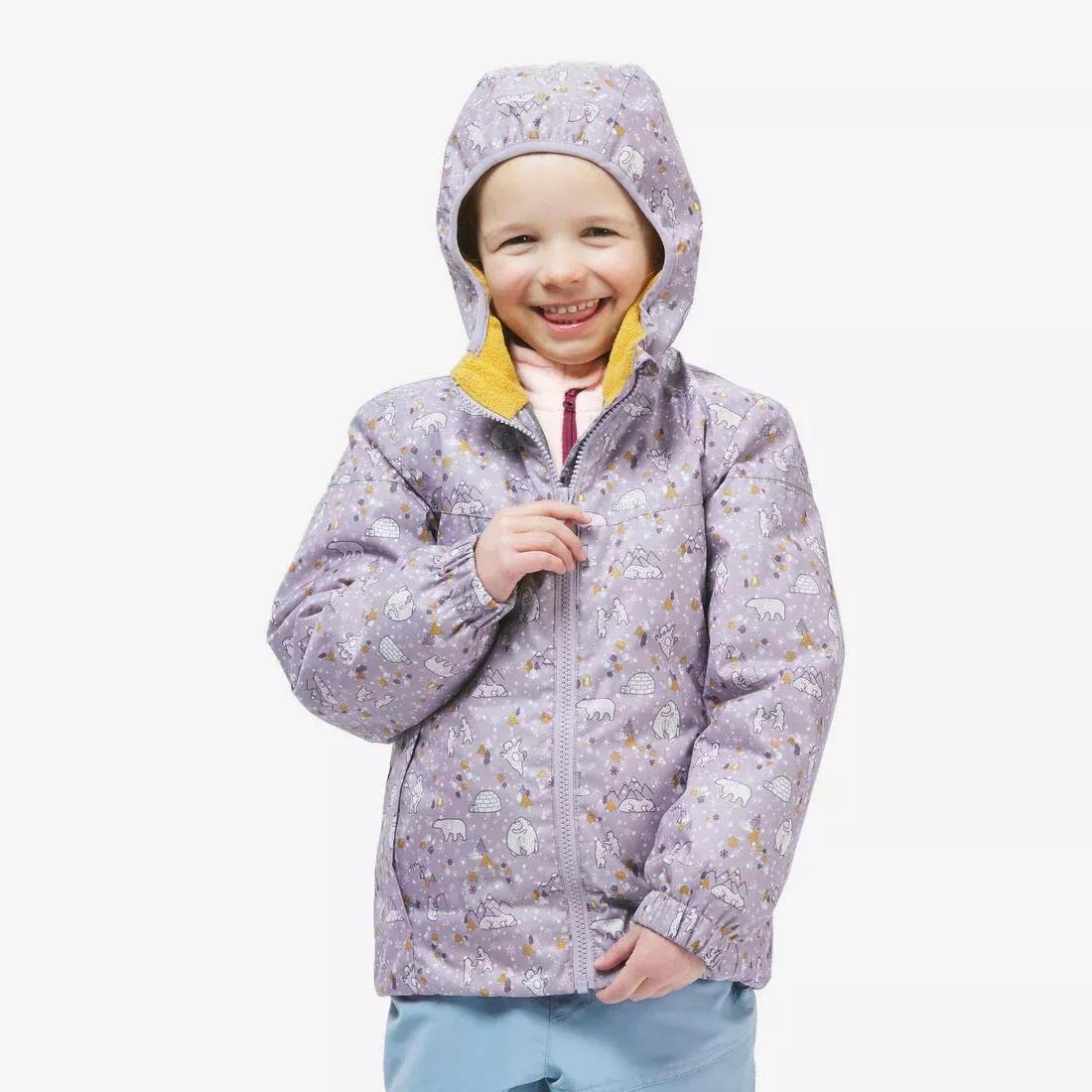 Kids Unisex Waterproof Winter Hiking Jacket - SH100 - Age 2-6, Mauve, No Color, large image number 2