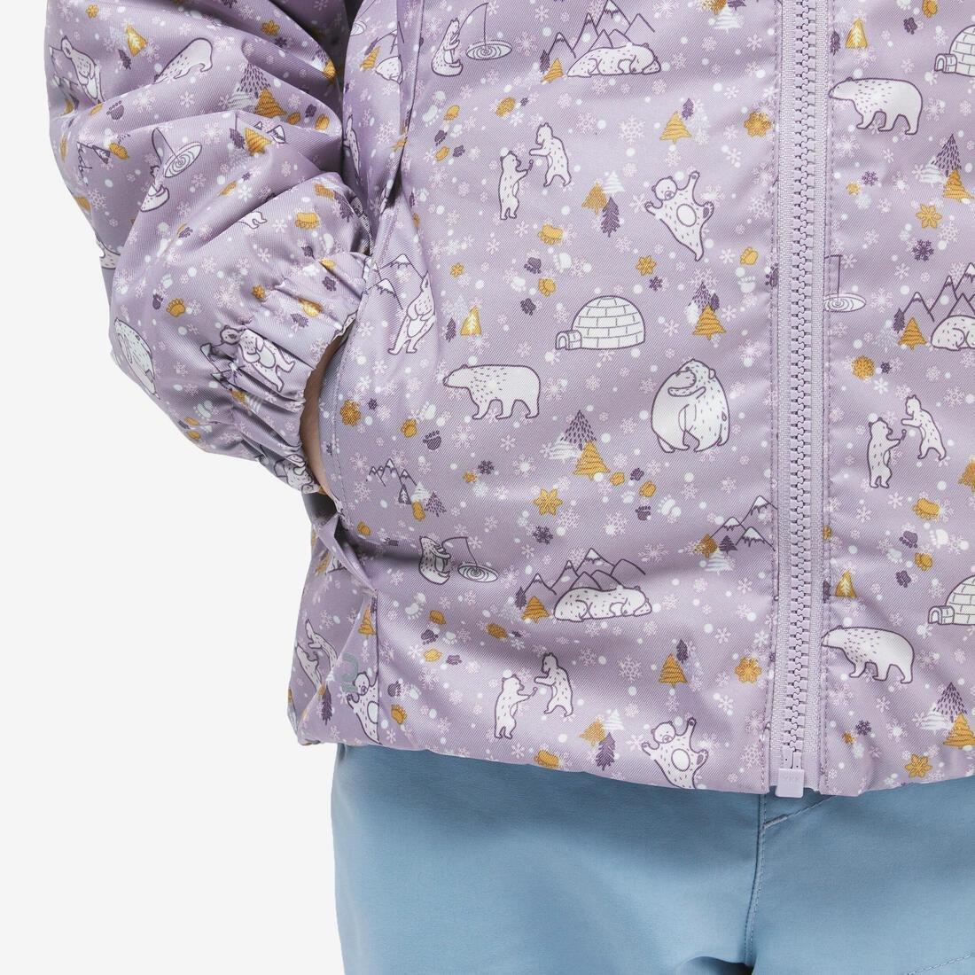 Kids Unisex Waterproof Winter Hiking Jacket - SH100 - Age 2-6, Mauve, No Color, large image number 4