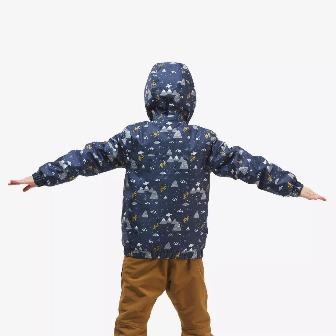 Kids Unisex Waterproof Winter Hiking Jacket - SH100 - Age 2-6, Navy, No Color, large image number 3
