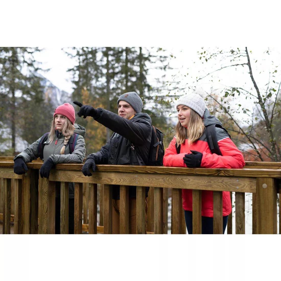 BLACK KIDS' WARM AND WATERPROOF WINTER HIKING JACKET - SH100 -3.5آ&deg;C - 7-15 YEARS, No Color, large image number 2