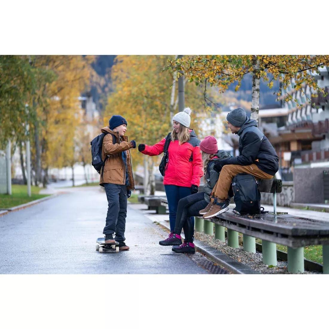 BLACK KIDS' WARM AND WATERPROOF WINTER HIKING JACKET - SH100 -3.5?�C - 7-15 YEARS, , large image number 3